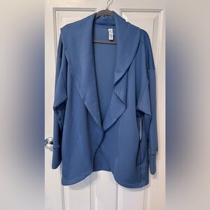 Yogalicious Lux Blue Cardigan, Size 1X